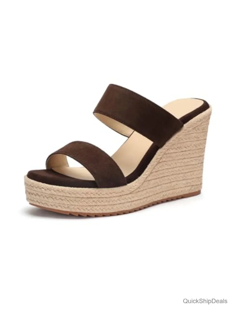 Wedge Sandals Espadrilles Platform Heels Slip On Open Toe Summer Shoes